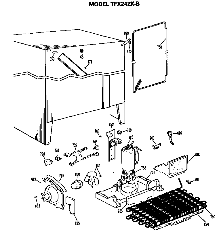GE TFX24ZKB unit parts diagram