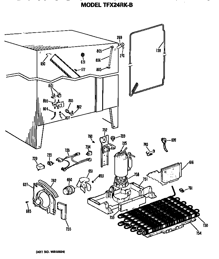 GE TFX24RKB unit parts diagram
