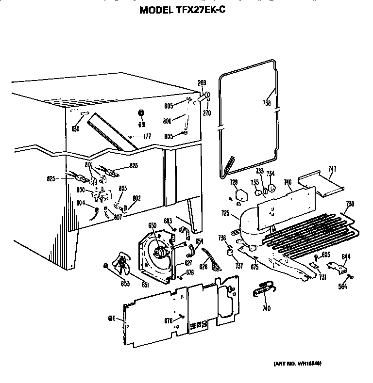 GE TFX27EKC unit parts diagram