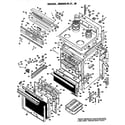 GE JB600G*J8 main body/cooktop/controls diagram