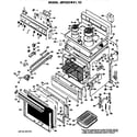 GE JBP22GK1 main body/cooktop/controls diagram