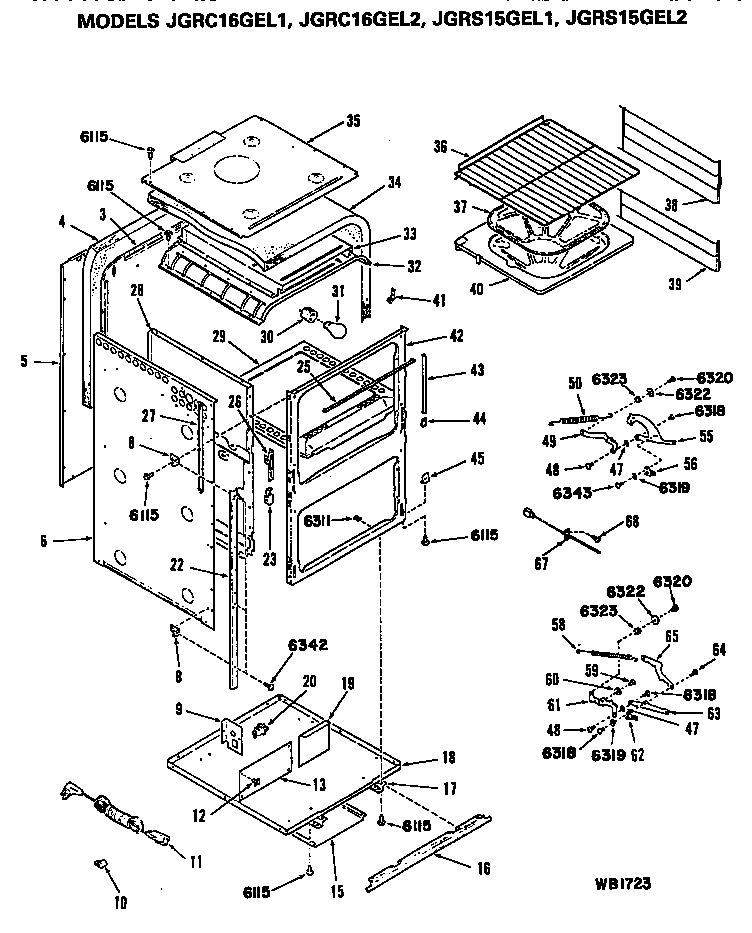 GE JGRC16GEL2 main body diagram