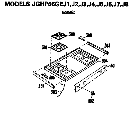 GE JGHP66GEJ3 cooktop diagram