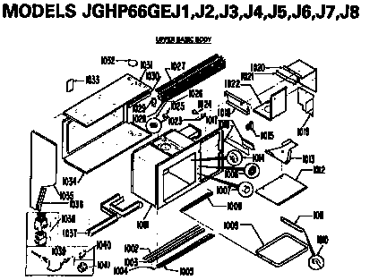 GE JGHP66GEJ3 upper basic body diagram