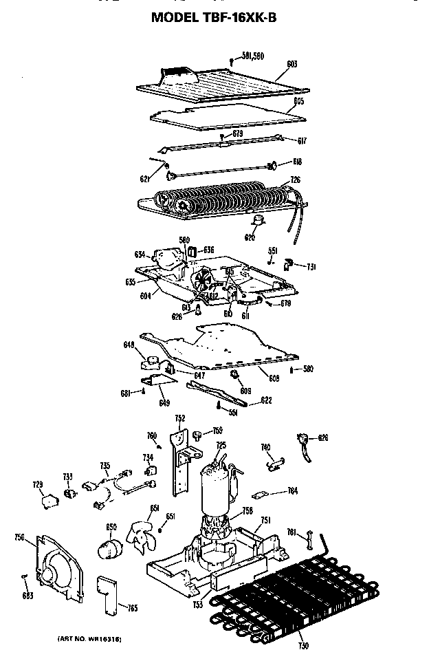 GE TBF16XKBR unit parts diagram