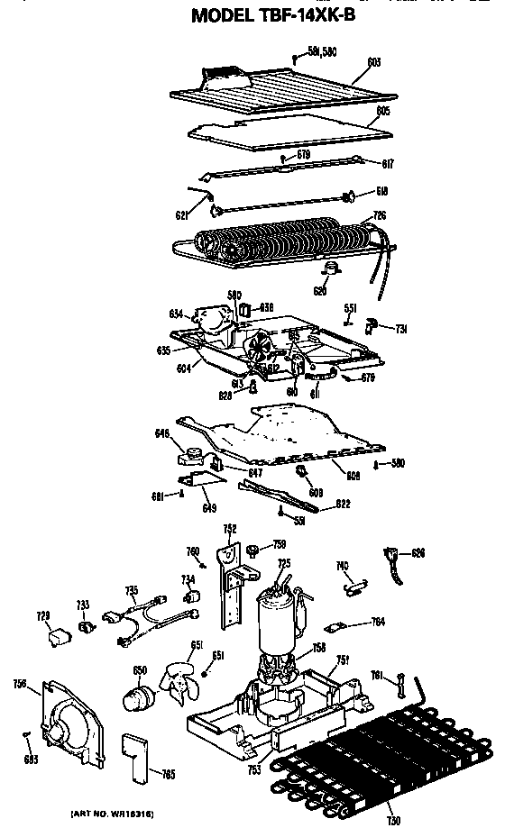 GE TBF14XKBR unit parts diagram