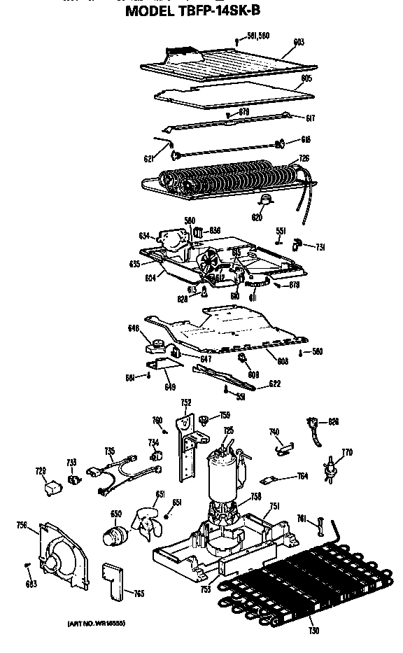 GE TBFP14SKBL unit parts diagram