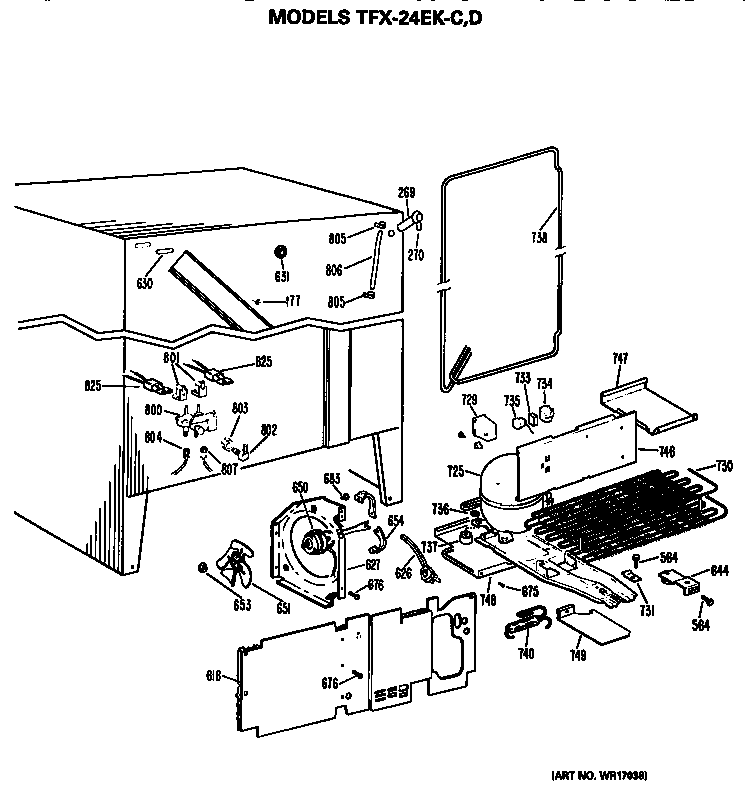 GE TFX24EKC unit parts diagram