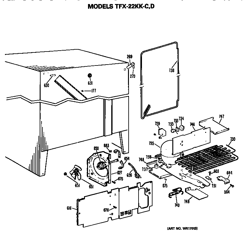 GE TFX22KKD unit parts diagram