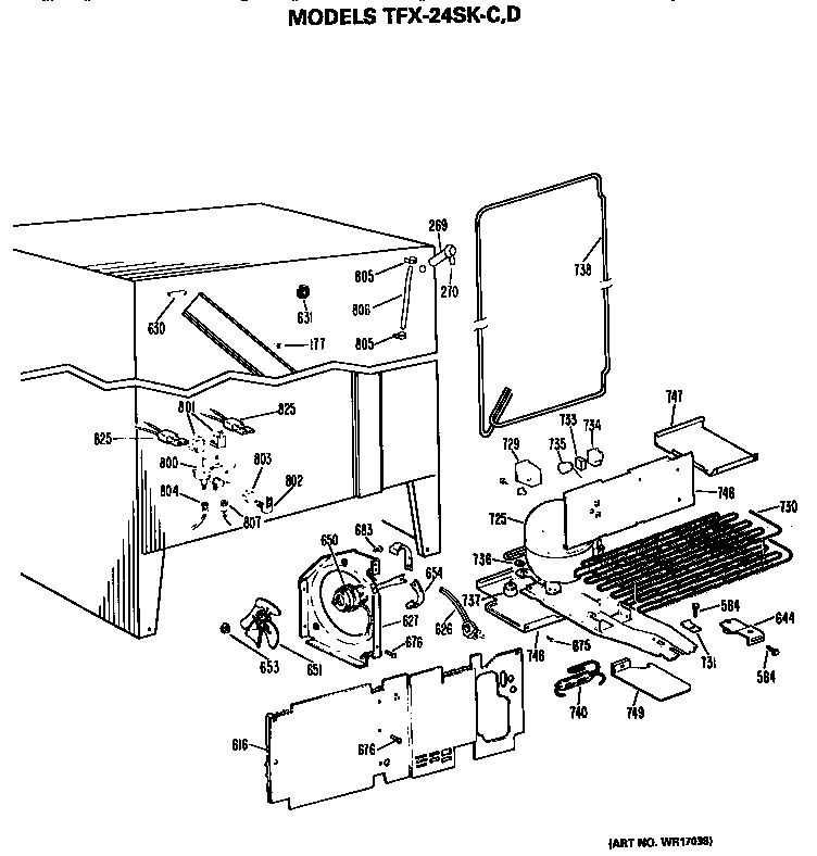 GE TFX24SKD unit parts diagram