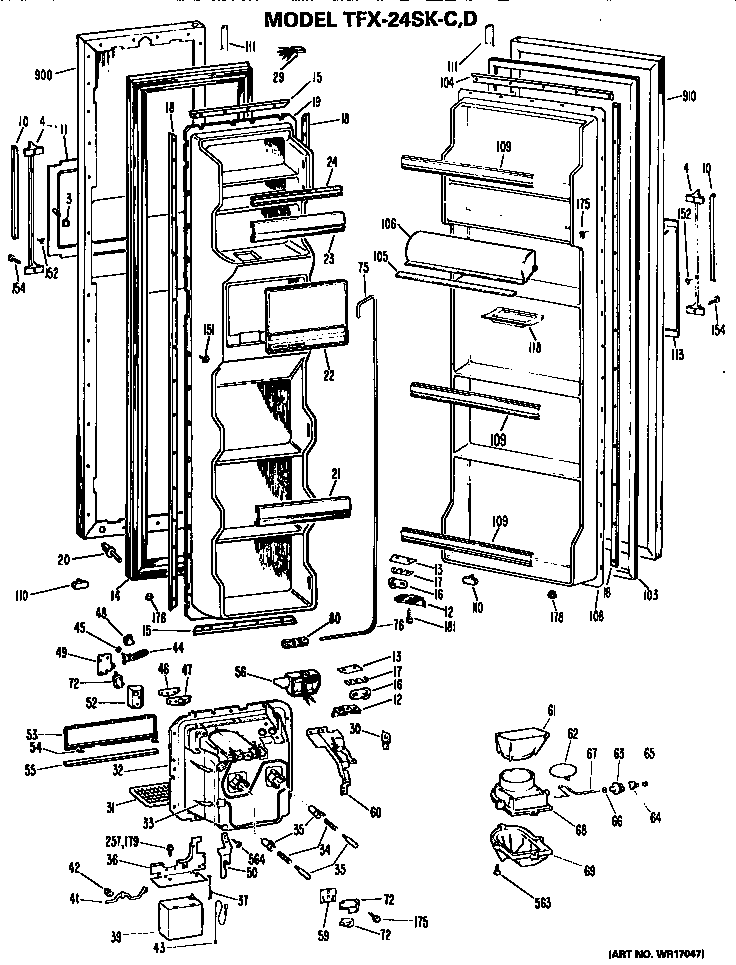 GE TFX24SKD doors diagram