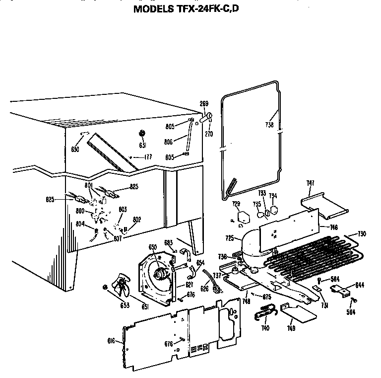 GE TFX24FKC unit parts diagram