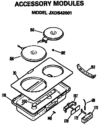 GE JP672B9K5 accessory modules diagram