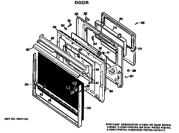 GE JMP26GJ4 door diagram