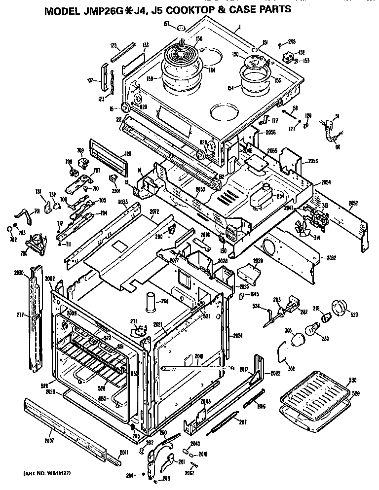 GE JMP26GJ4 body diagram
