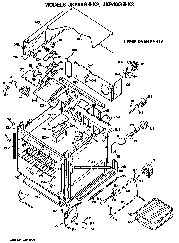 GE JKP39G*K2 upper oven diagram