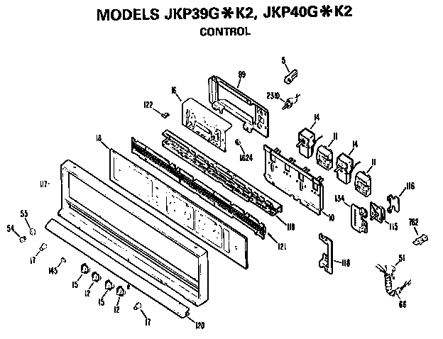 GE JKP39G*K2 control diagram