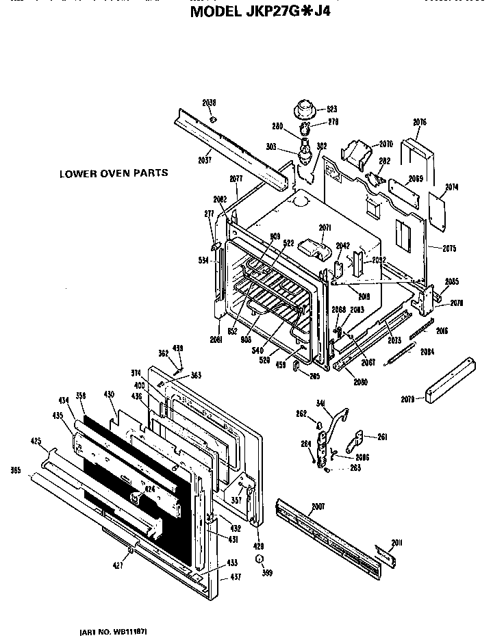 GE JKP27GJ4 lower oven diagram