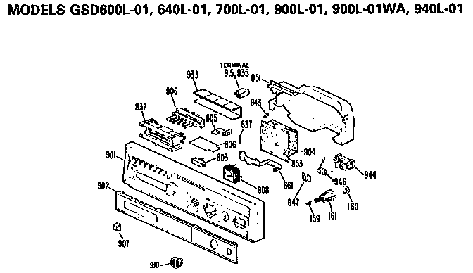 GE GSD700L01 control panel diagram
