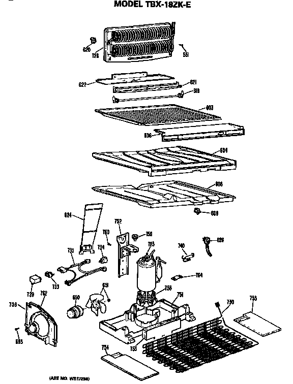GE TBX18ZKER unit parts diagram