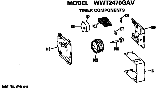 GE WWT2470GAV timer components for wwt2470gav diagram