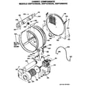 GE DDP1275GAE drum, motor and blower diagram