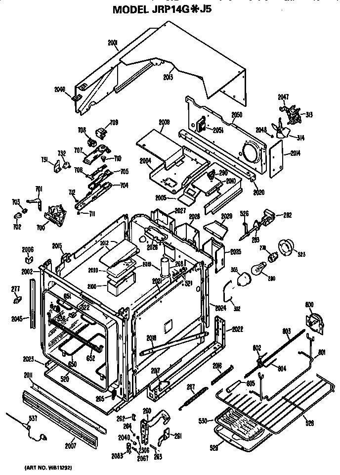 GE JRP14GJ5 oven diagram