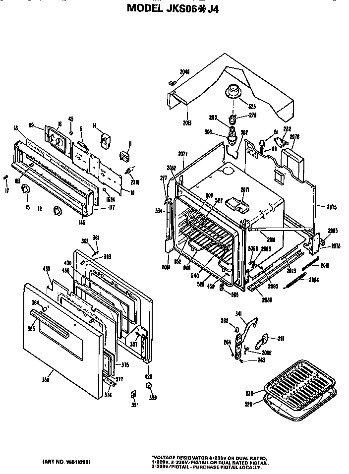 GE JKS06J4 replacement parts diagram