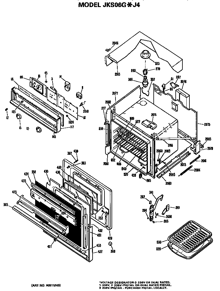 GE JKS06GJ4 replacement parts diagram