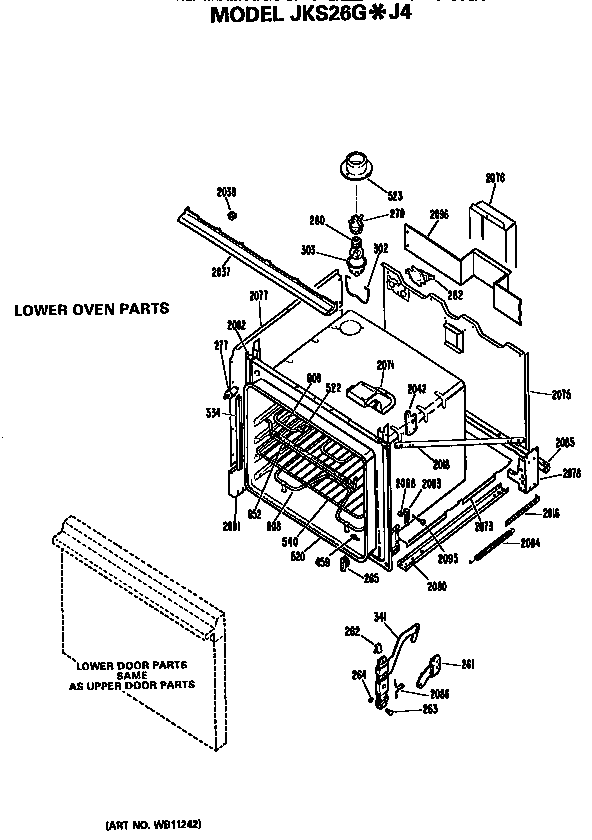 GE JKS26GJ4 lower oven diagram