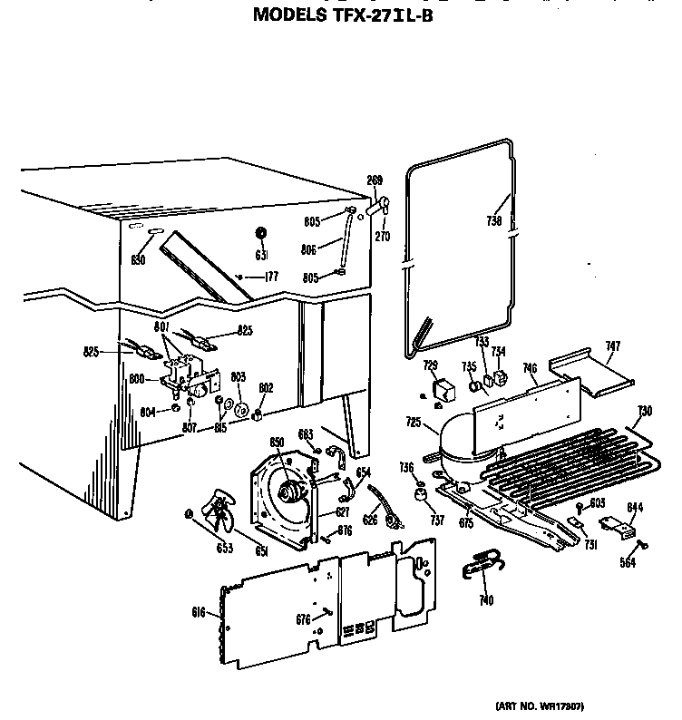 GE TFX27ILB unit parts diagram