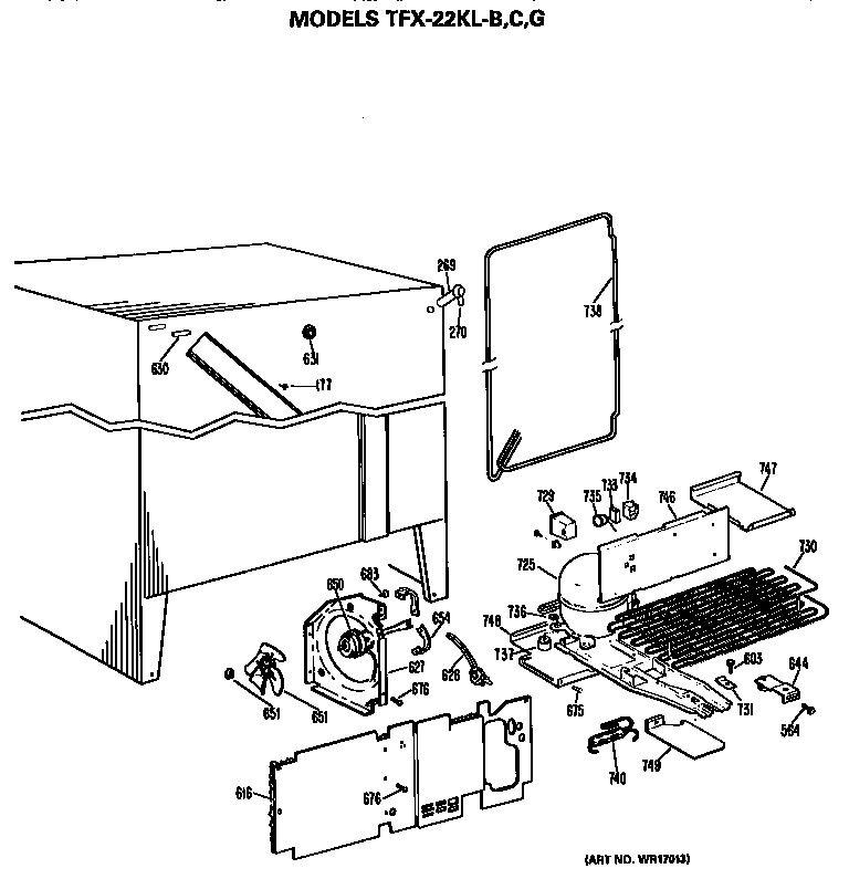 GE TFX22KLG unit parts diagram