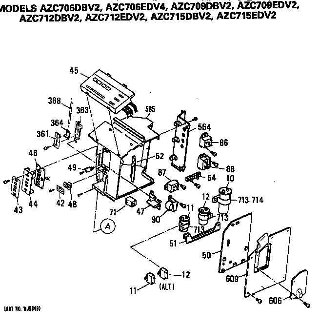 GE AZC709DBV2 control box diagram