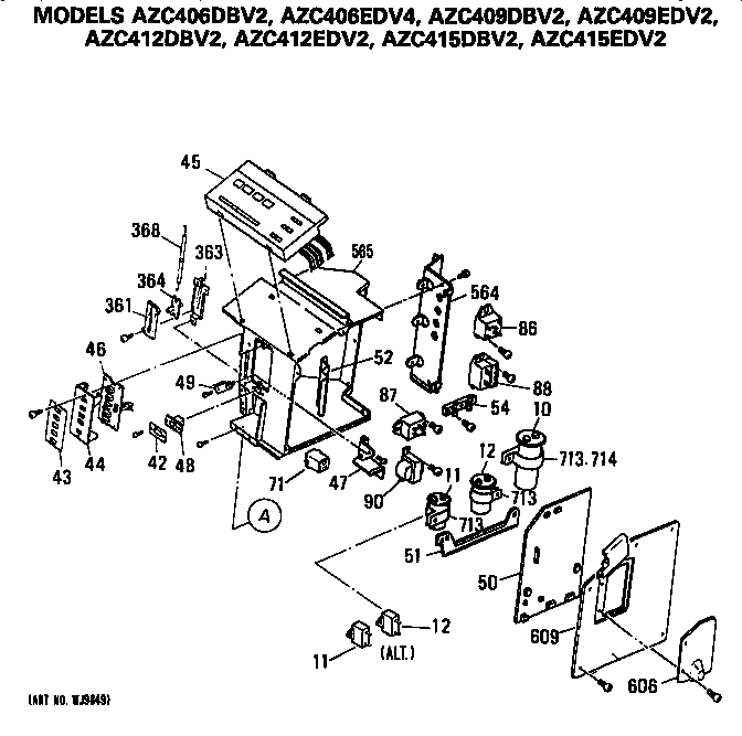 GE AZC415DBV2 control box diagram