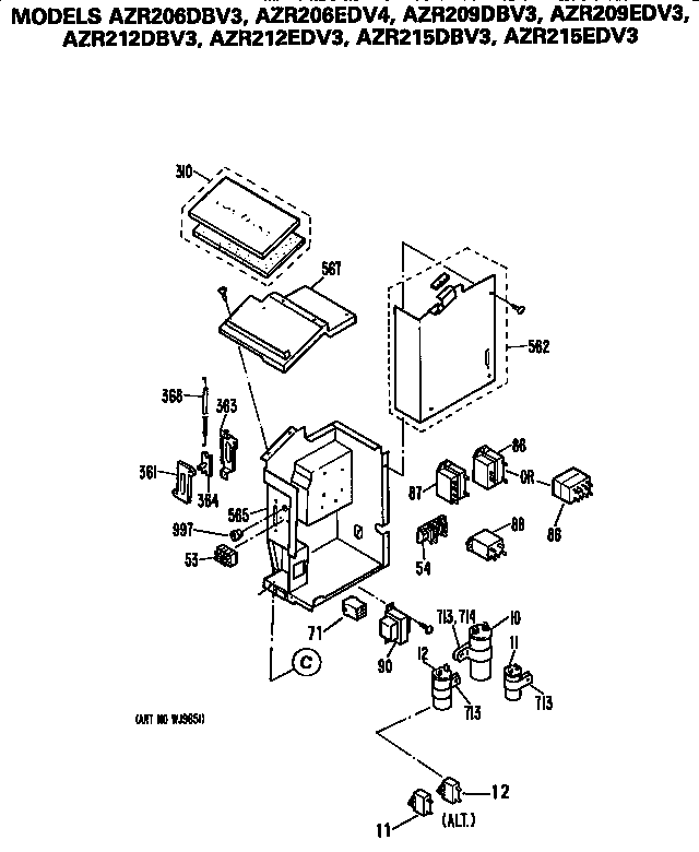GE AZR212DBV3 control box diagram