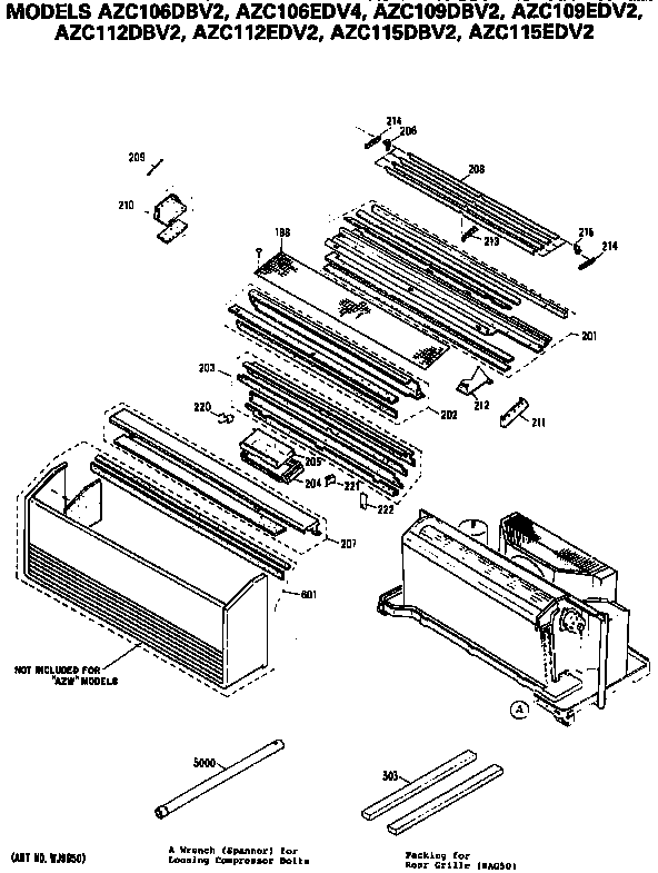 GE AZC109DBV2 grille diagram