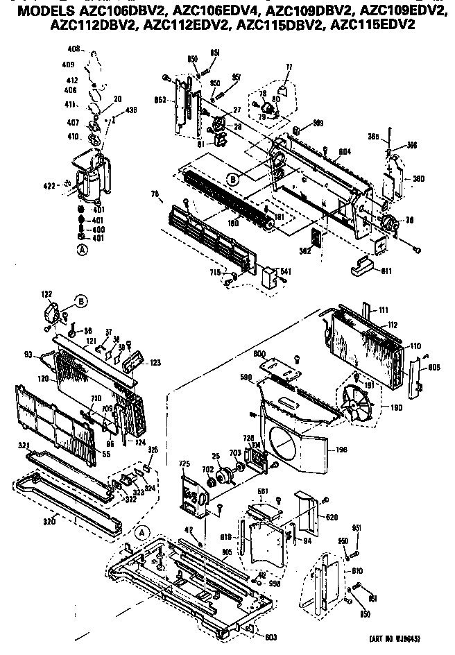 GE AZC109DBV2 chassis diagram