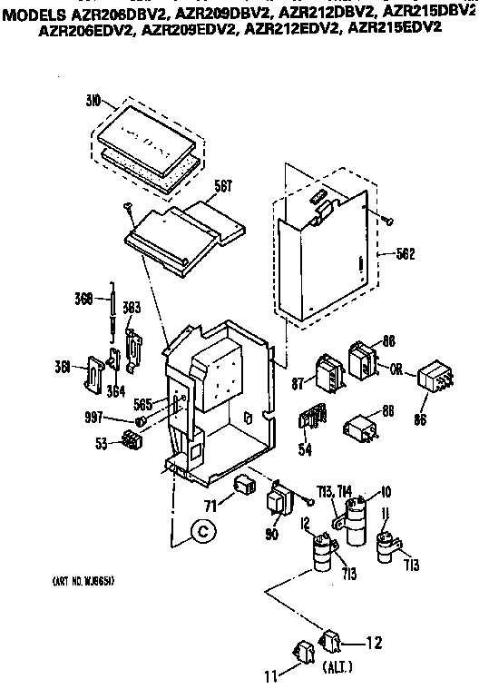 GE AZR209DBV2 control box diagram