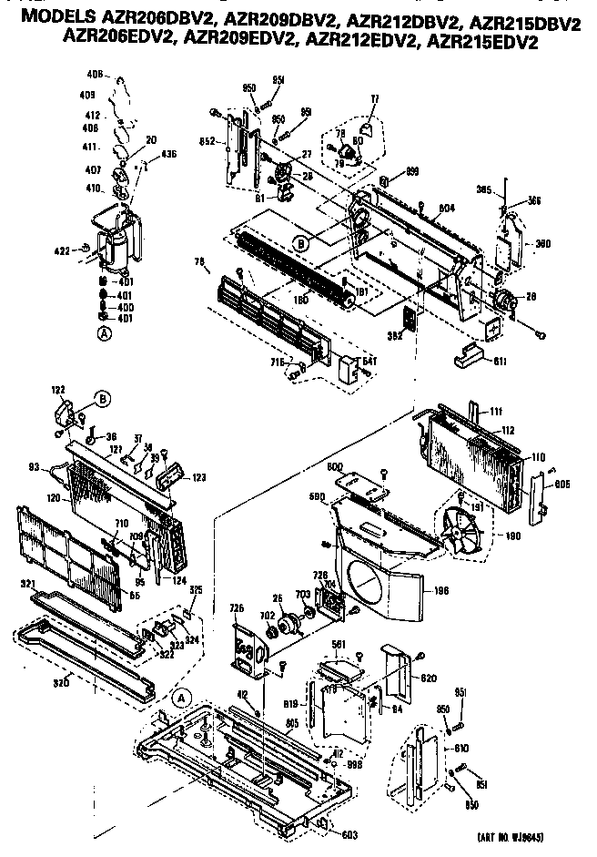 GE AZR209DBV2 chassis diagram