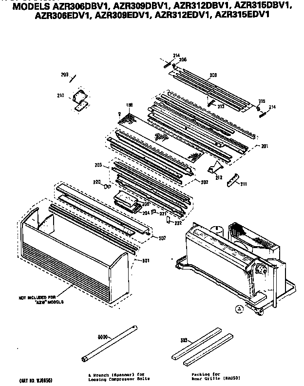 GE AZR306EDV1 grille diagram