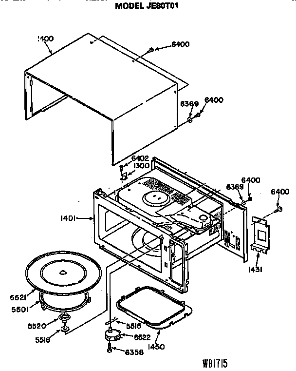 GE JE80T01 turntable/stirrer diagram