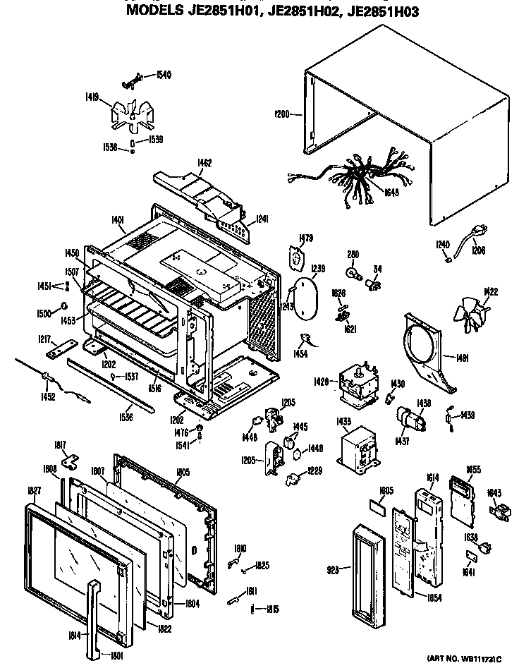 GE JE2851H02 microwave oven diagram