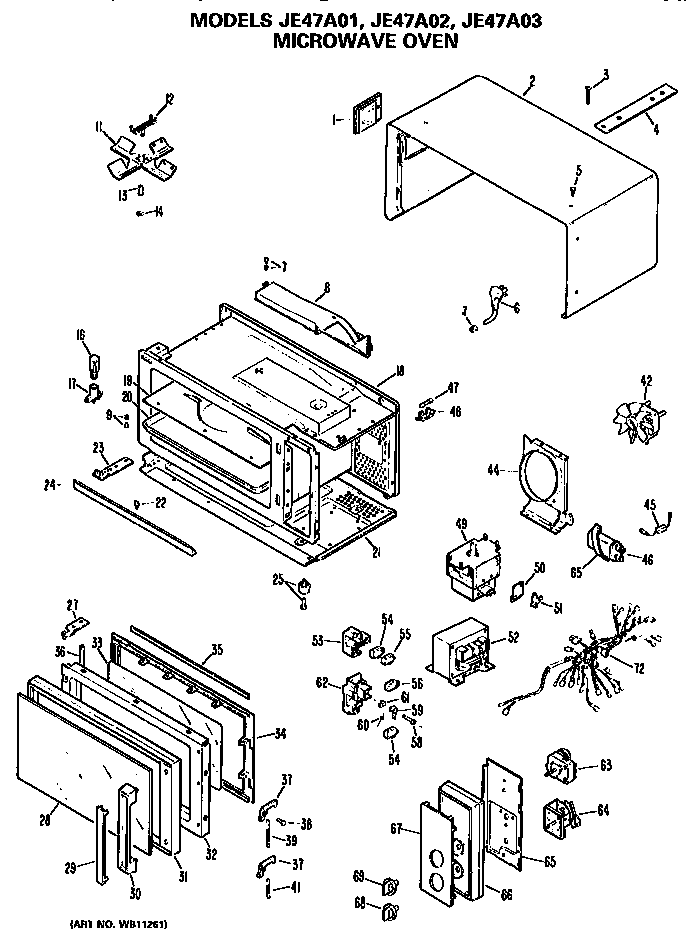 GE JE47A03 microwave oven diagram