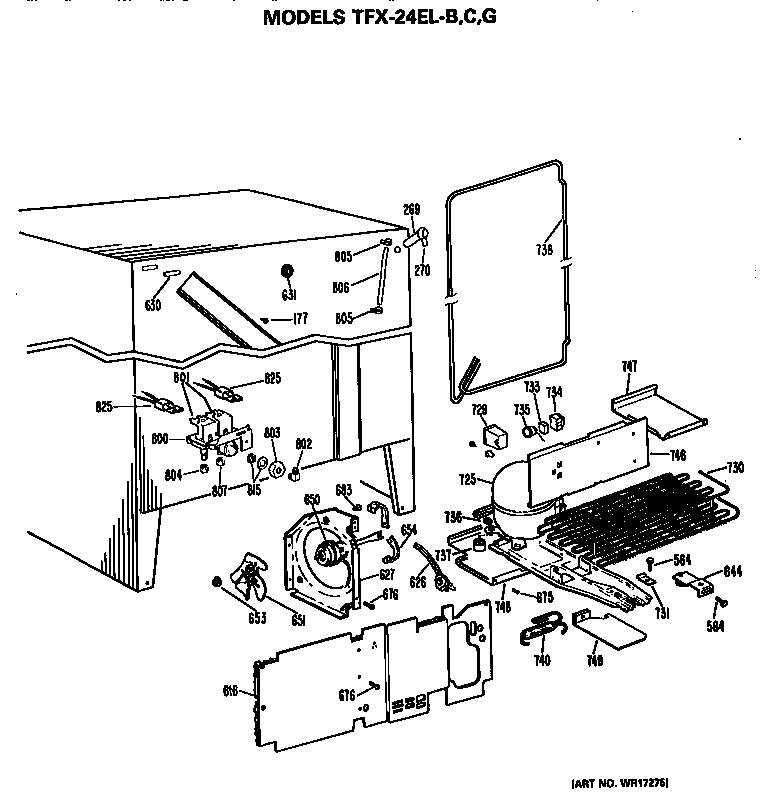 GE TFX24ELG unit parts diagram
