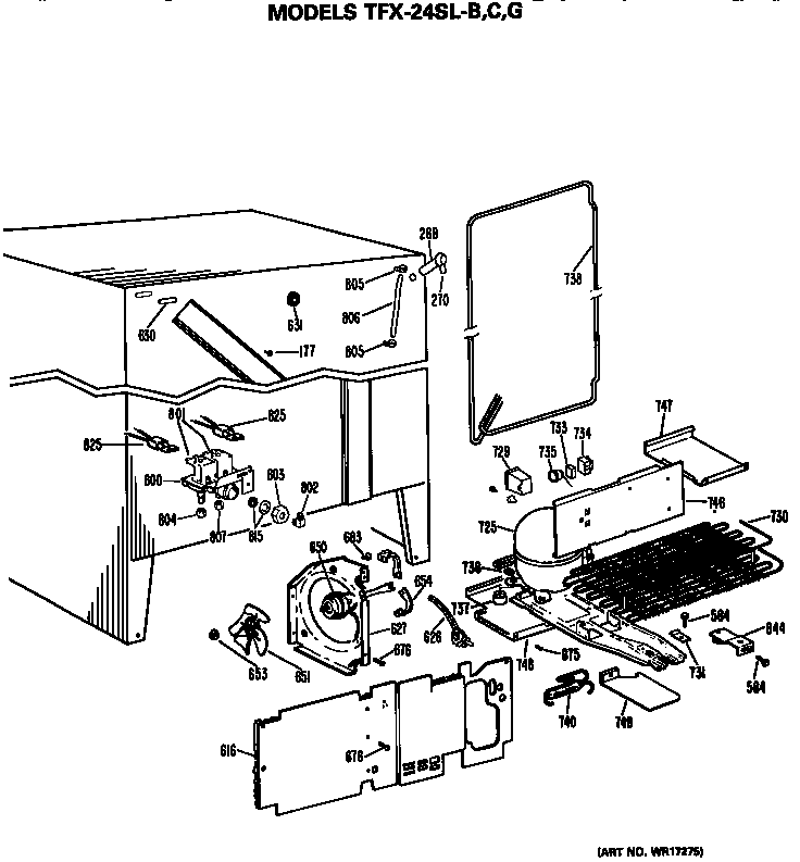 GE TFX24SLC unit parts diagram