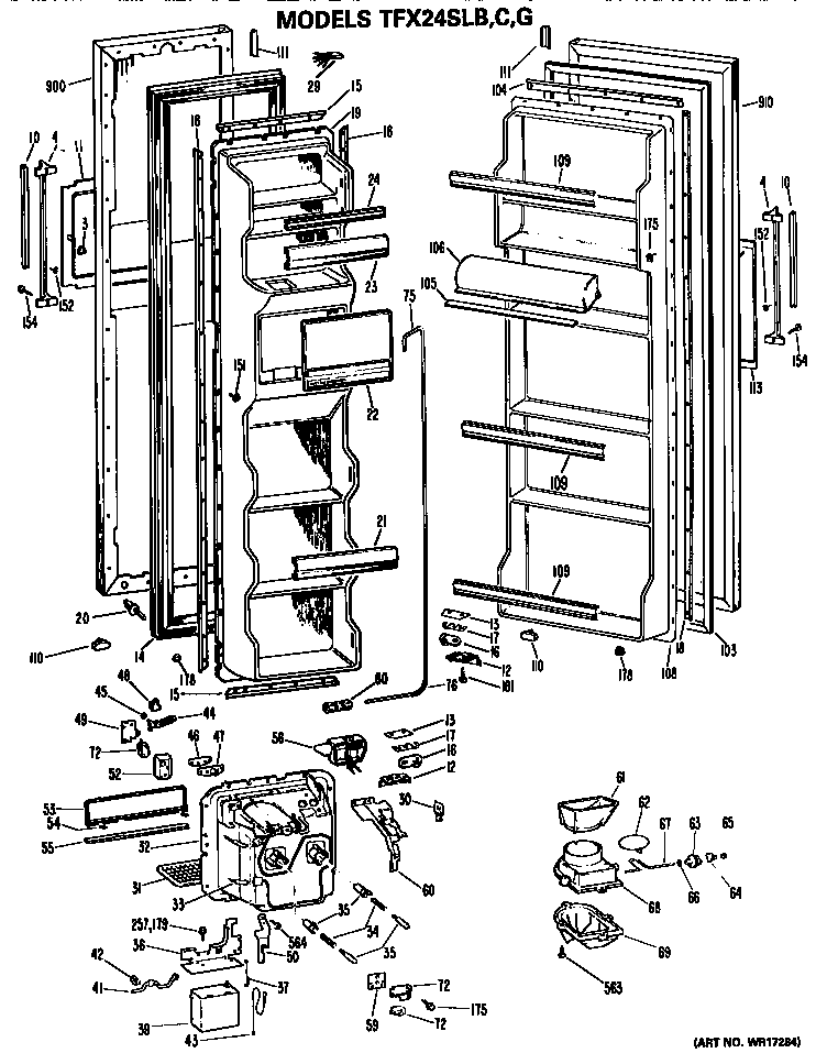 GE TFX24SLC doors diagram