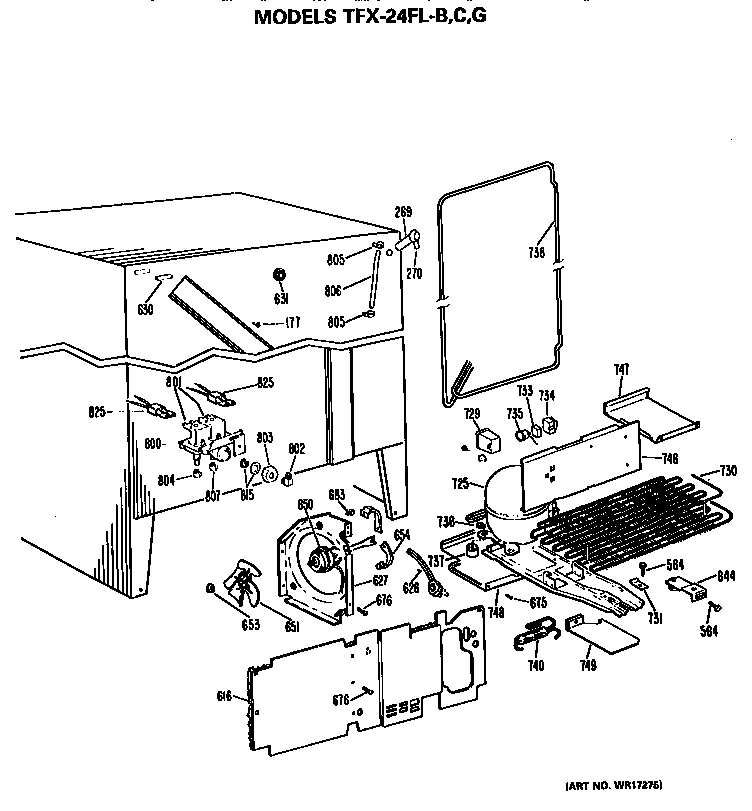 GE TFX24FLB unit parts diagram