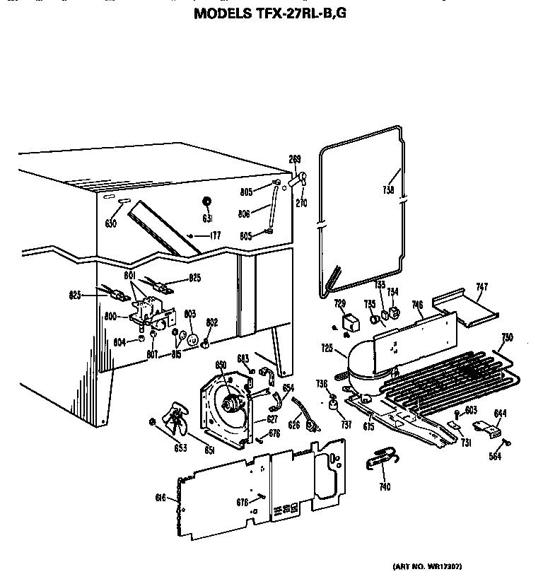 GE TFX27RLB unit parts diagram
