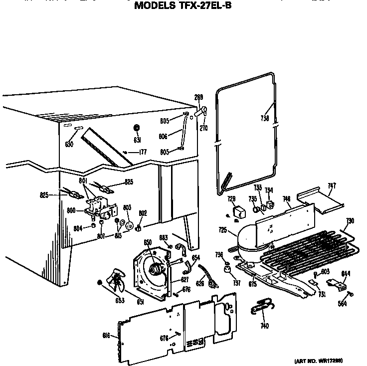 GE TFX27ELB unit parts diagram