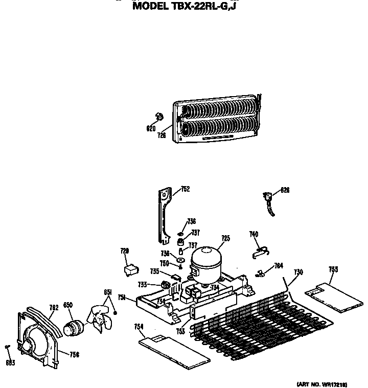 GE TBX22RLGLAD unit parts diagram